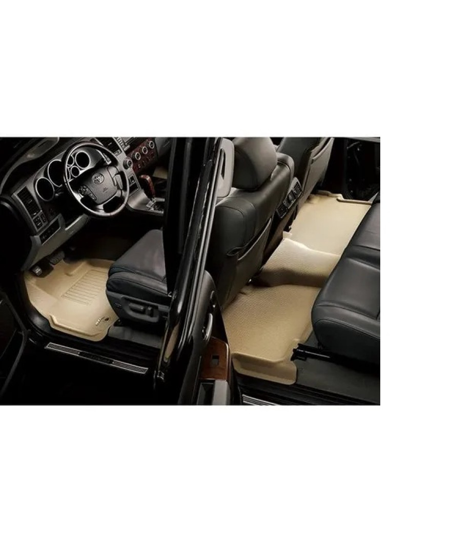 3D Kagu Floor Mat Compatible with KIA CARNIVAL 7 SEATS 2019 | Set of 4 Pcs | Custom Fit | BEIGE